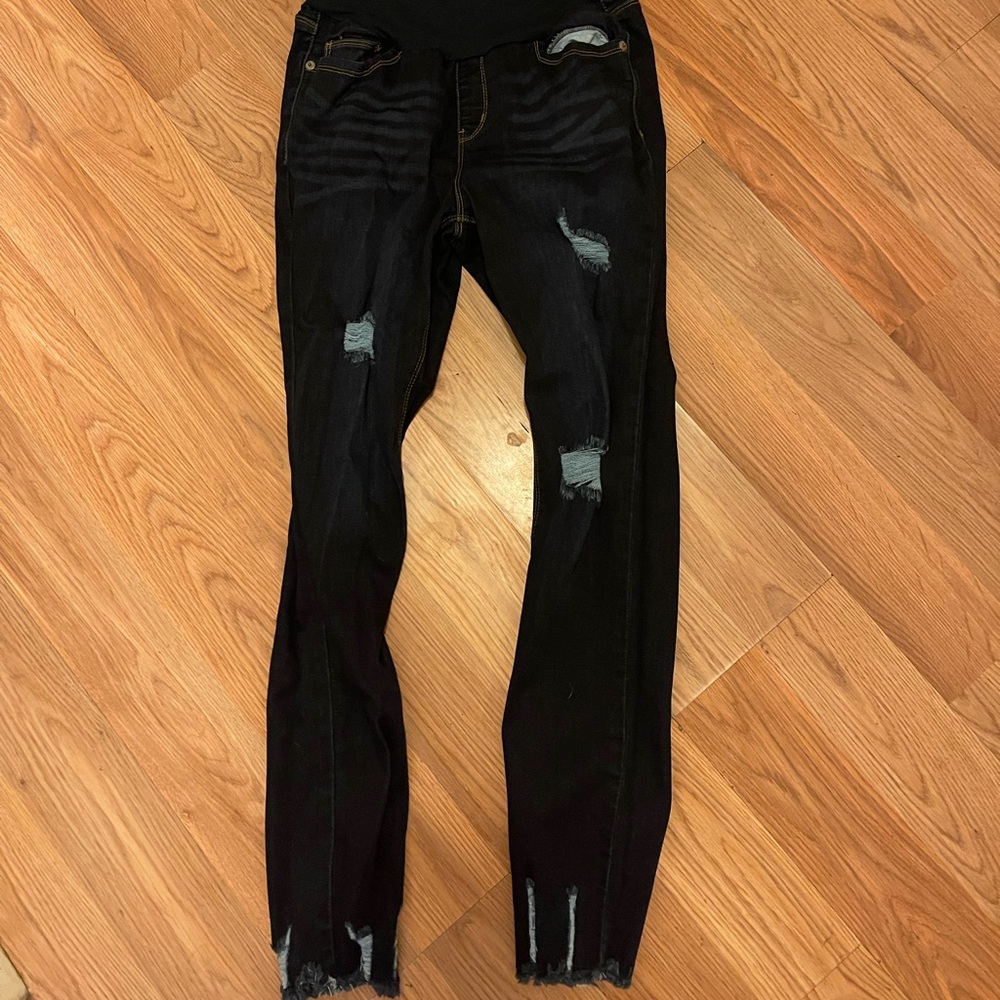 Dark blue maternity skinny jeans